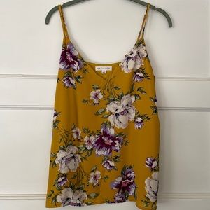 Socialite floral cami mustard yellow and purple Nordstrom sz M